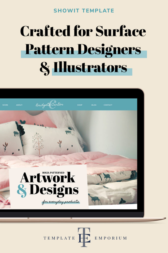 Surface Pattern Designers and Illustrators showit website template - The Template Emporium