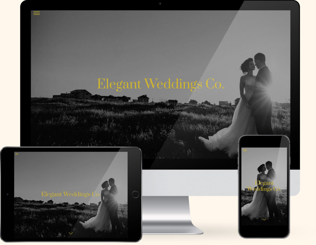 Black & White Photography Website Template - Elegant Weddings - The Template Emporium.