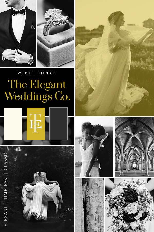 Mood Board for The Elegant Weddings Co. - The Template Emporium