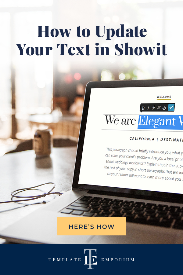 How to Update Your Text in Showit - The Template Emporium