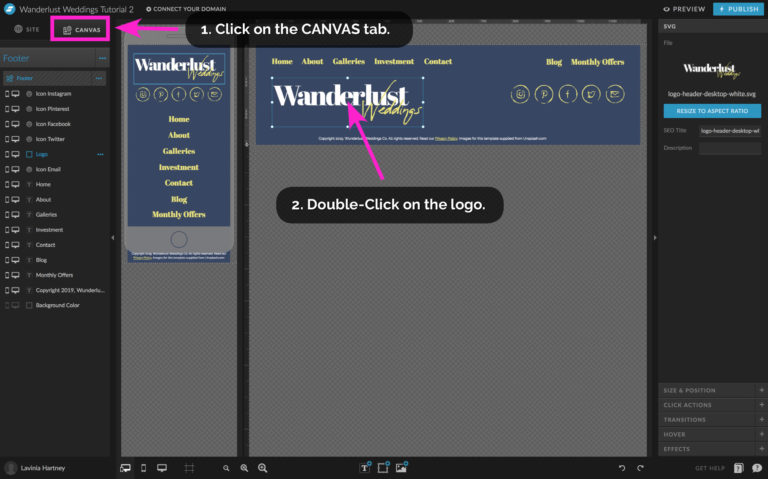 How To Update Site Canvases In Showit