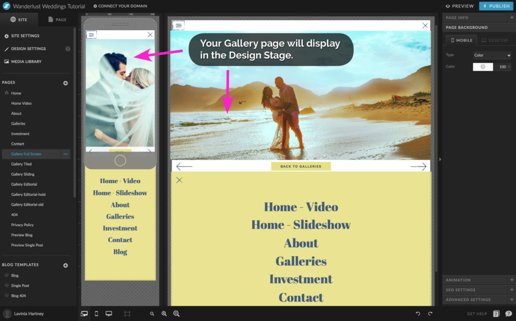 How to update images in Showit Galleries using the design stage - The Template Emporium