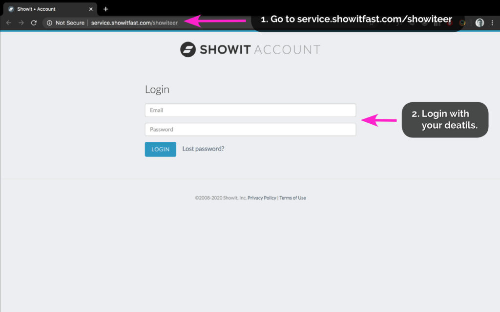 Showit account page - The Template Emporium