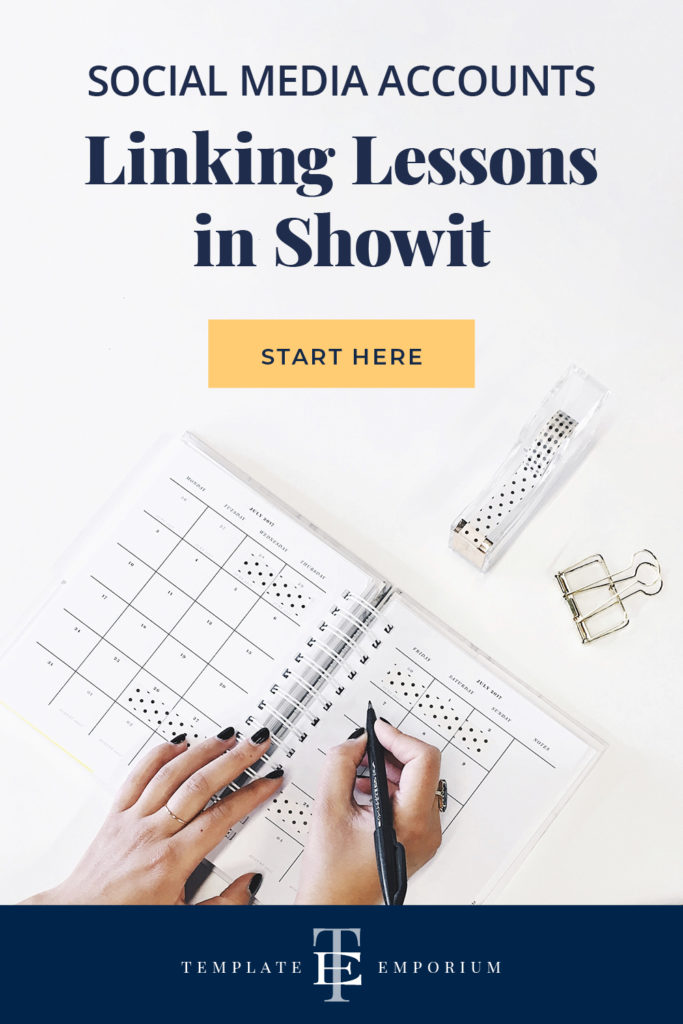 Social Media Accounts Linking Lessons in Showit - The Template Emporium