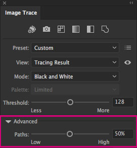 Image Trace Panel - Paths in illustrator - The Template Emporium