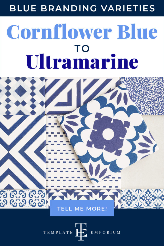 Blue Branding Varieties - Cornflower Blue to Ultramarine - The Template Emporium