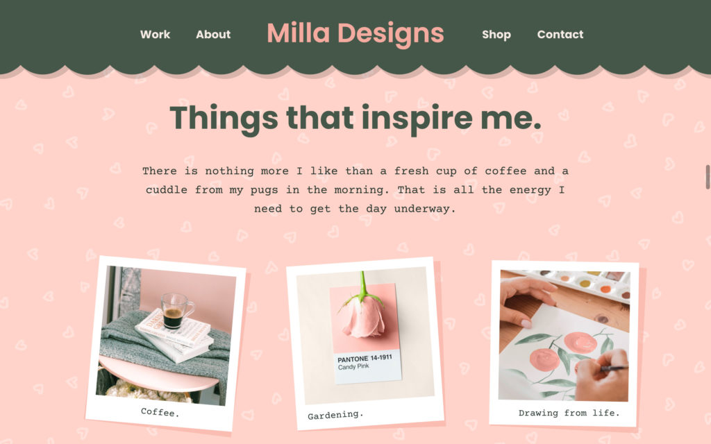 Showit Template Milla, about section part 2 - The Template Emporium