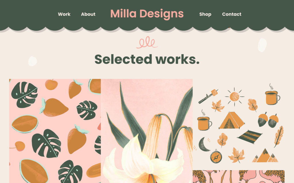 Milla Showit Template, Selected works - The Template Emporium