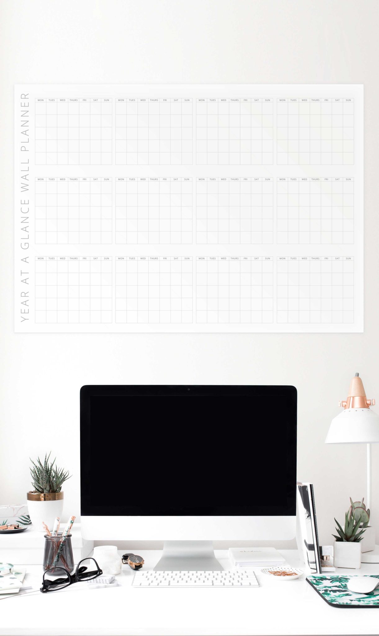 Undated Year at a Glance Wall Planner