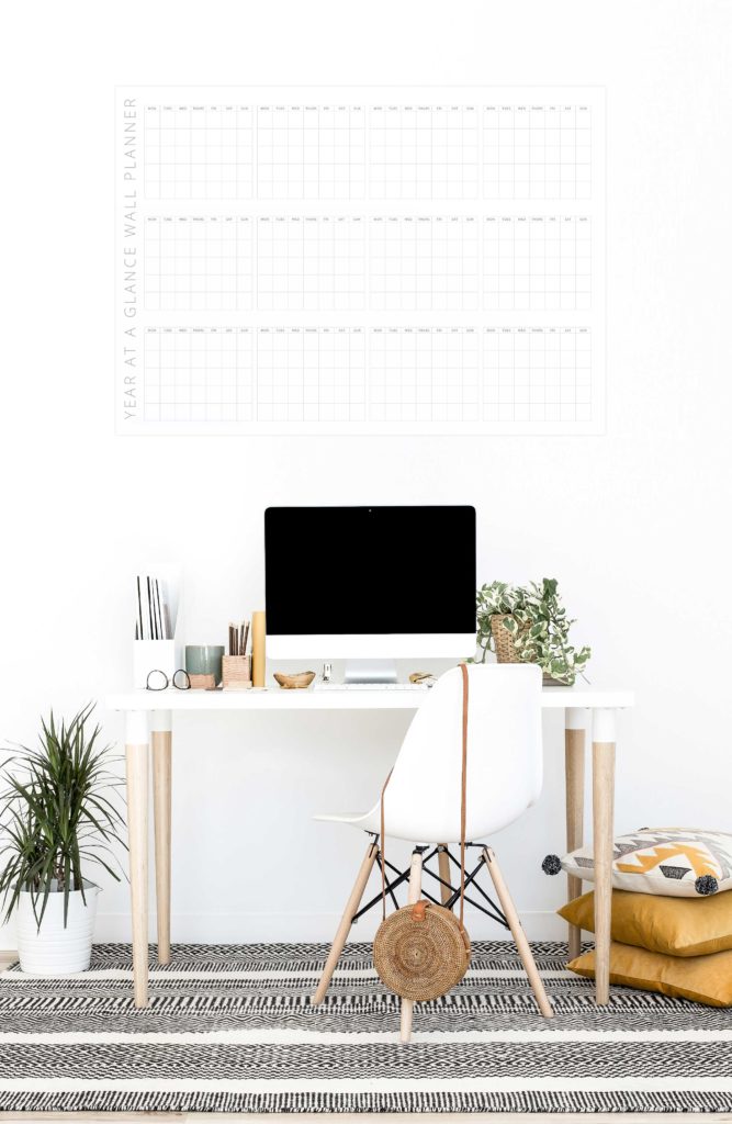 Undated Wall Planner on an office wall - The Template Emporium