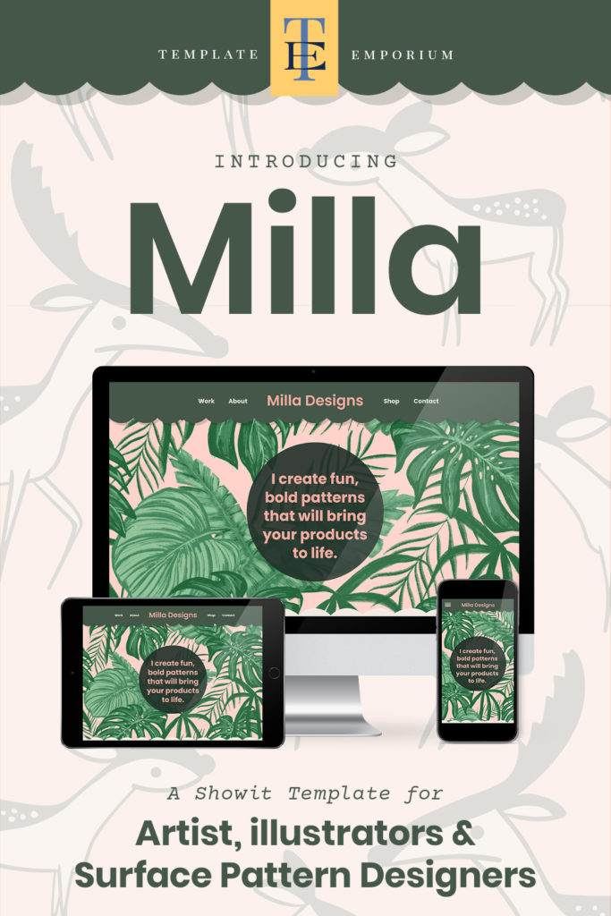 Milla a Showit Template for Artist, illustrator and Surface Pattern Designers - The Template Emporium