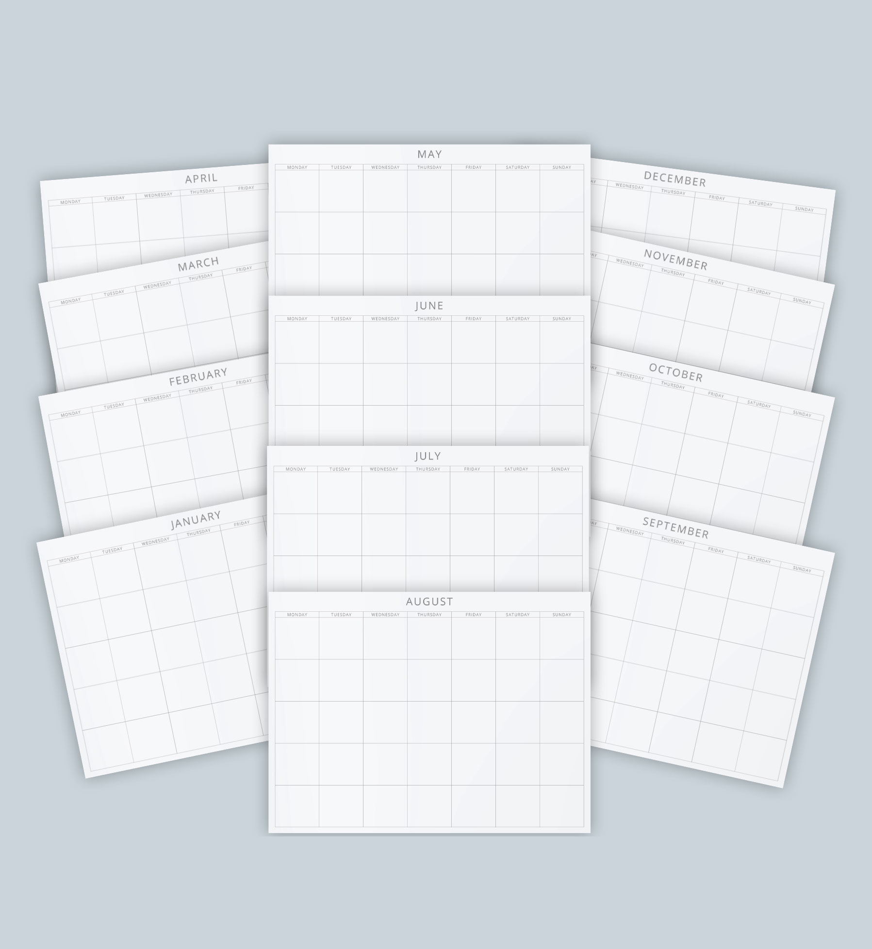Undated Month at a Glance Wall Planner