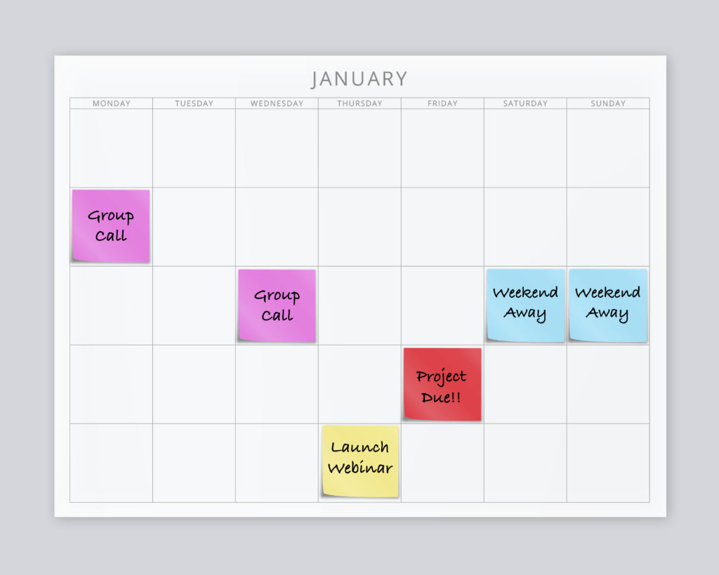 Undated Month at a Glance postit Wall Planner - The Template Emporium