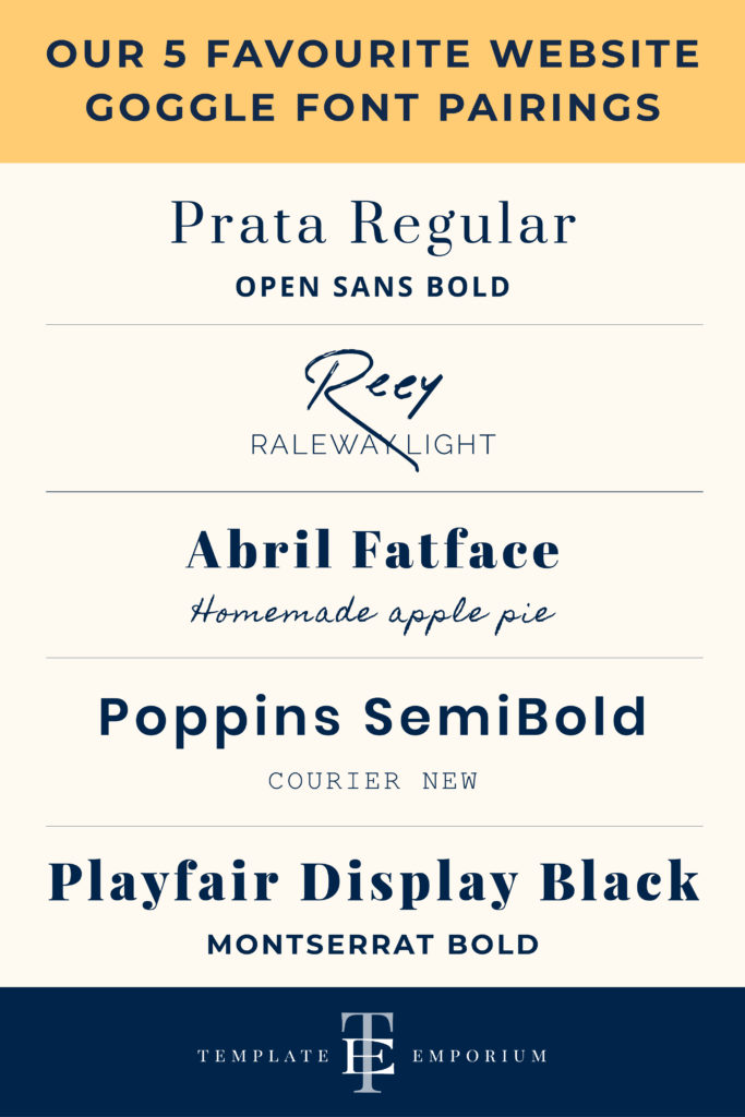 Our 5 Favourite Google Font Pairings for your Website - The Template Emporium