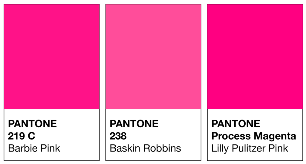 Pink branding pantone colours - The Template Emporium