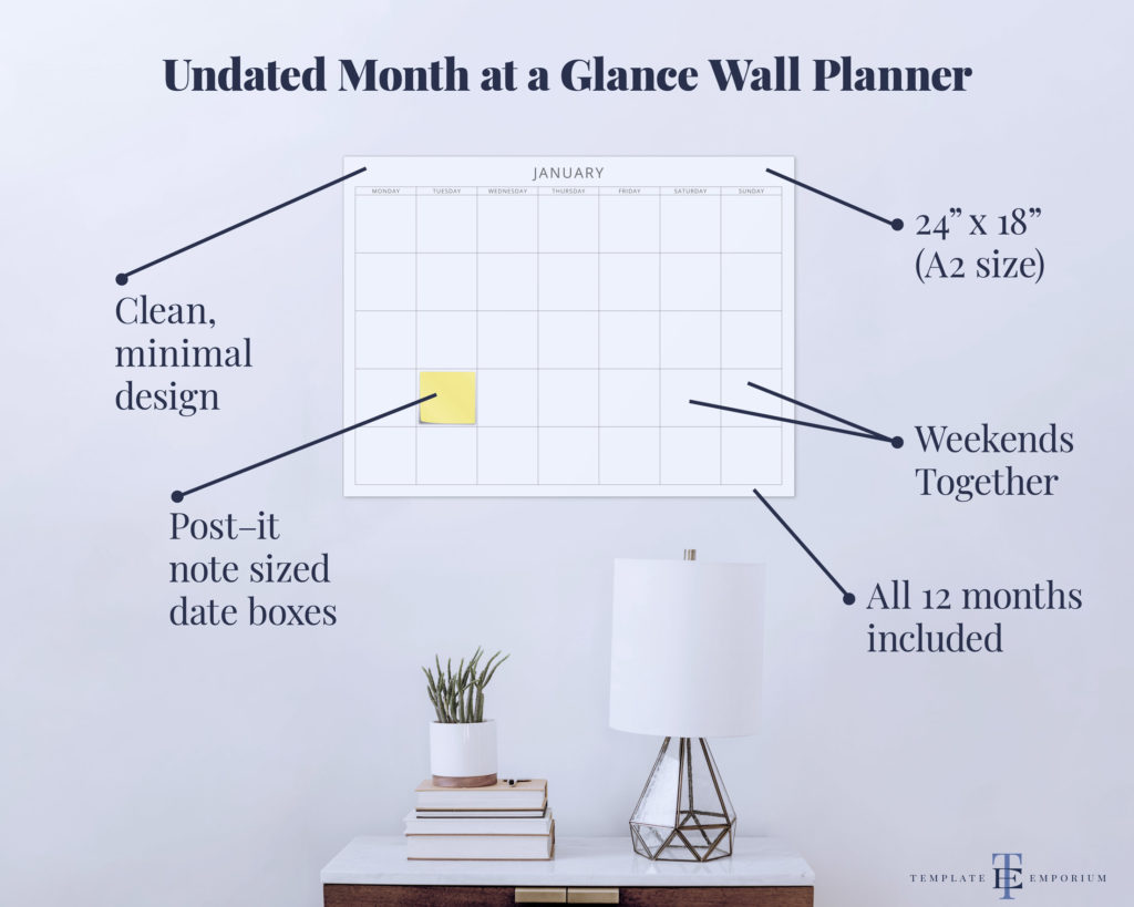 Month at a glance wall planner - The Template Emporium