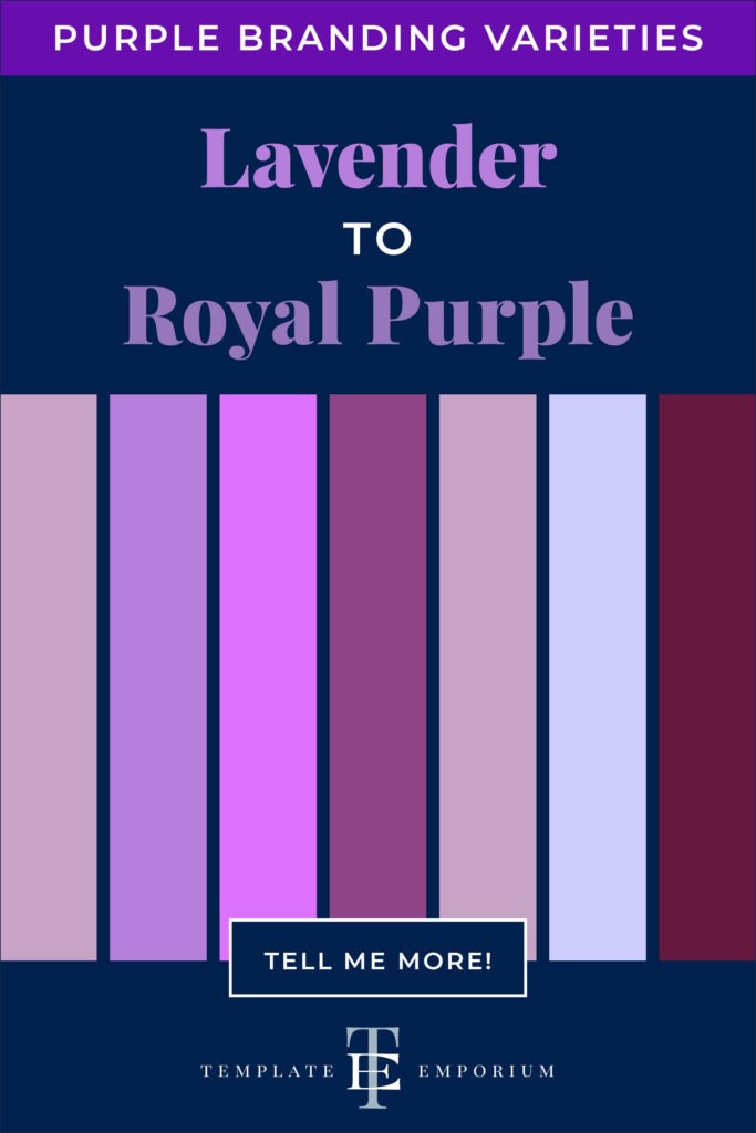 Purple branding varieties, lavender to royal purple - The Template Emporium