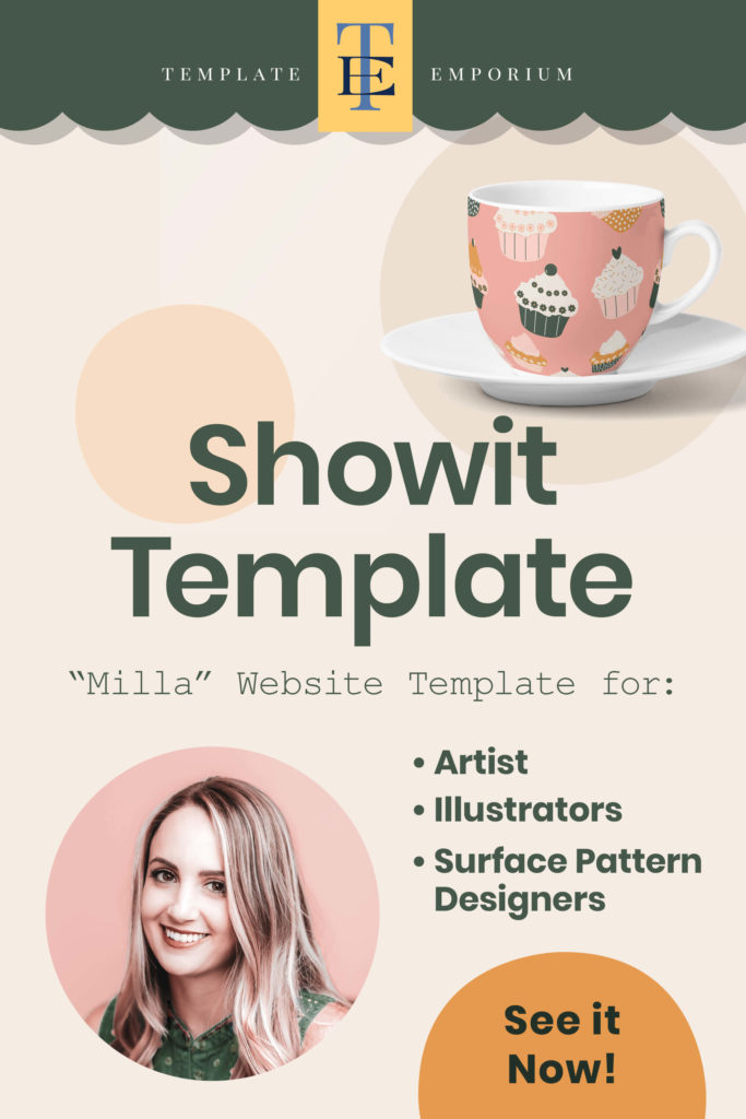 Showit Template Milla Website Template for Artists, Illustrators and Surface Pattern Designers - The Template Emporium