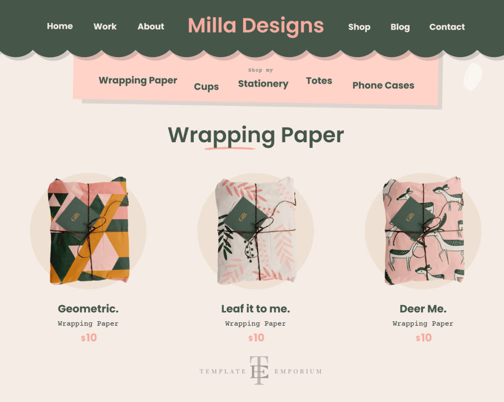Milla multi-page template - Shop Features - The Template Emporium