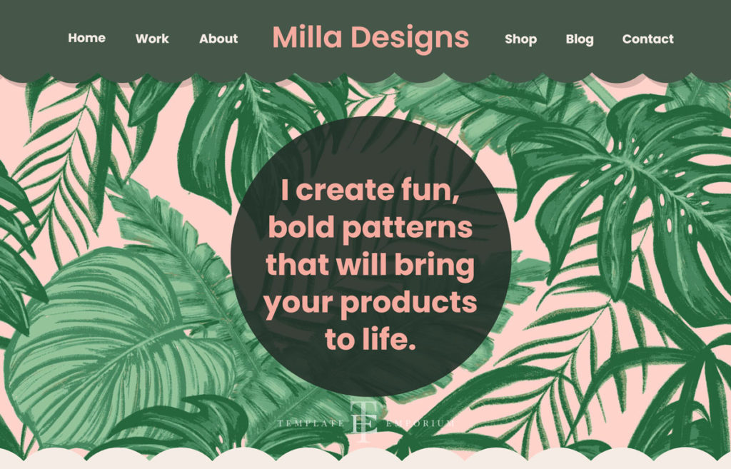 Milla multi-page showit website template - Intro page 1 - The Template Emporium