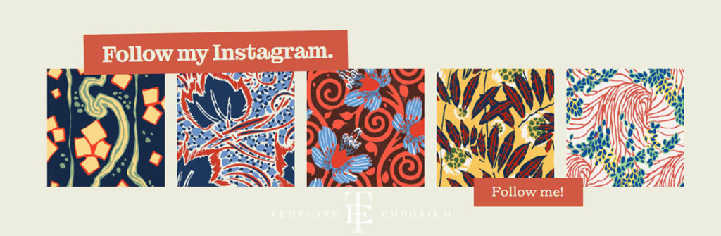 Pattern designer website template - one pager - instagram - The Template Emporium