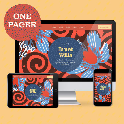 One-pager website template Pattern Designer
