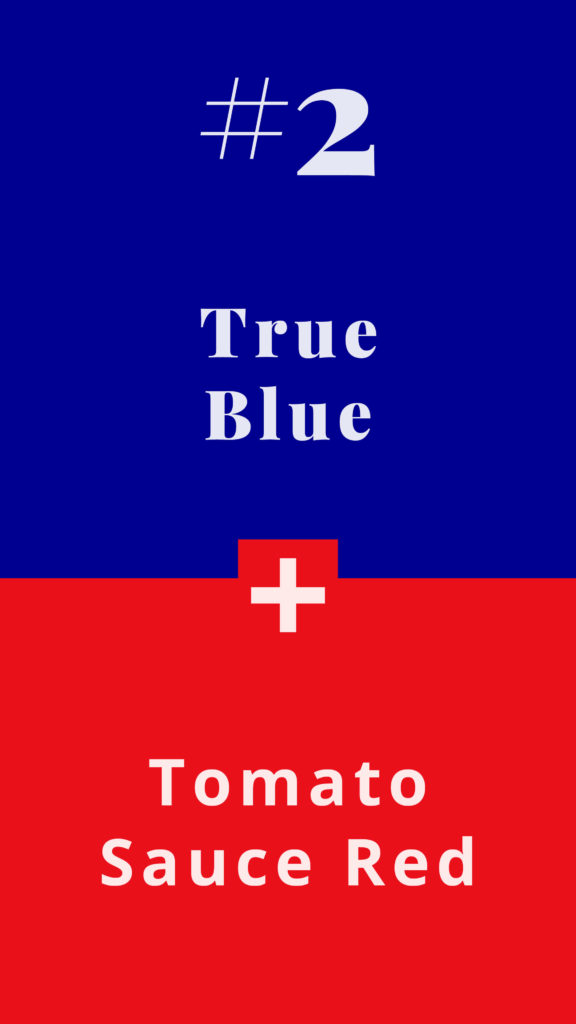 A year of holiday colour combinations - True Blue + Tomato Sauce Red - The Template Emporium