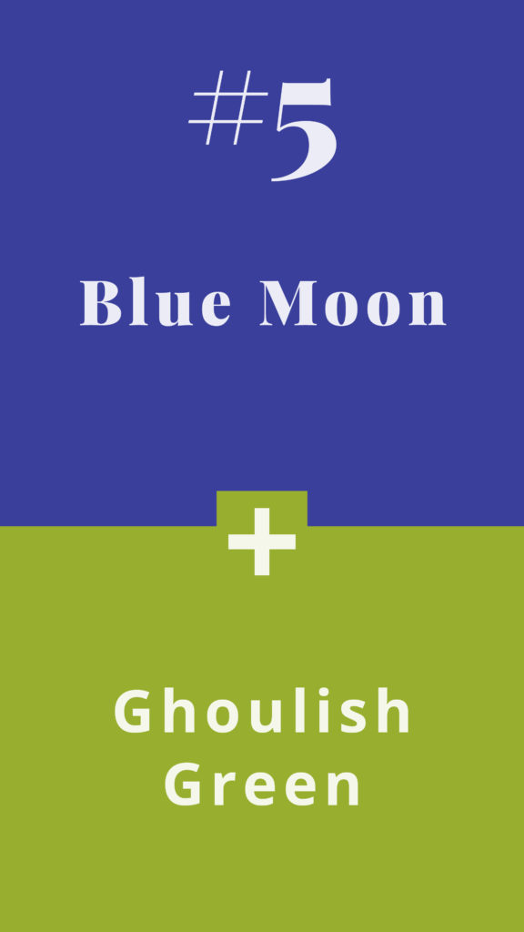 A year of holiday colour combinations - Blue Moon + Ghoulish Green - The Template Emporium