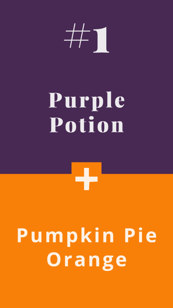 A year of holiday colour combinations - Purple Potion + Pumpkin Pie Orange - The Template Emporium