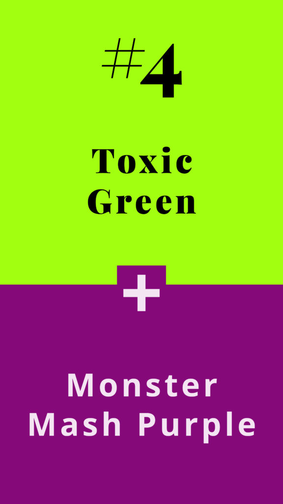 A year of holiday colour combinations - Toxic Green + Monster Mash Purple - The Template Emporium