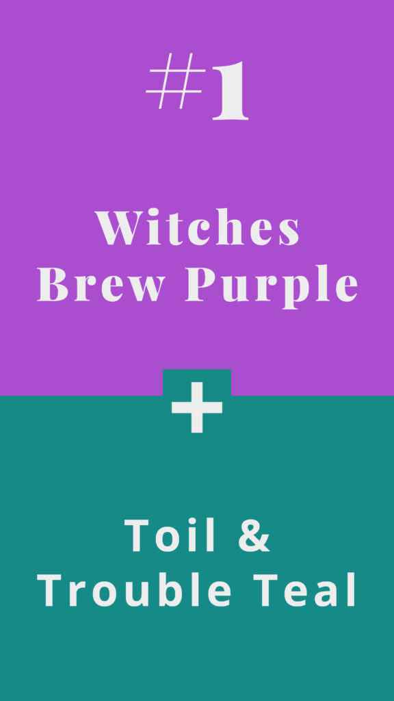 A year of holiday colour combinations - Witches Brew Purple + Toil & Trouble Teal - The Template Emporium