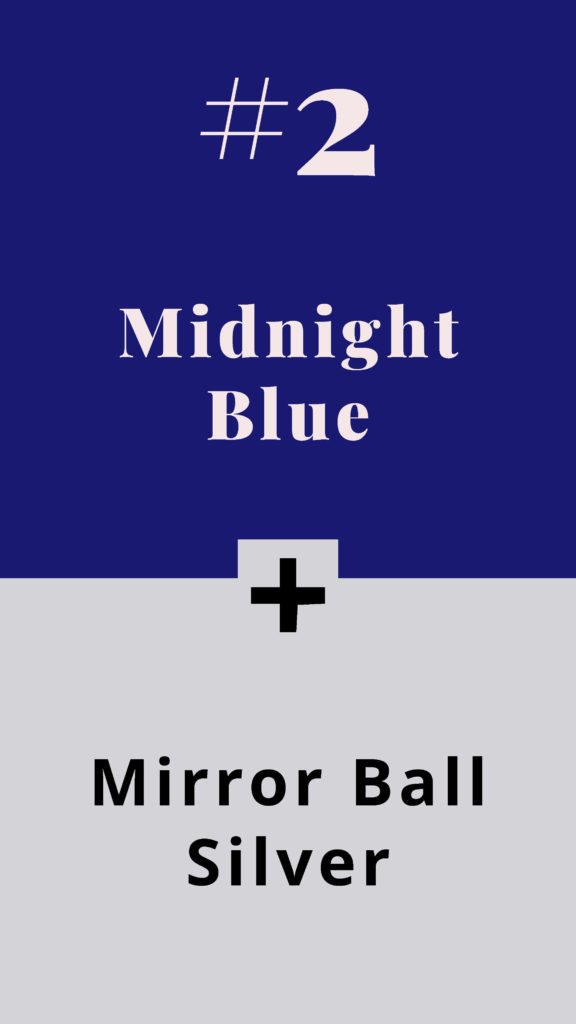 A year of holiday colour combinations - Happy New year - Mightnight Blue + Mirror Ball Silver - The Template Emporium
