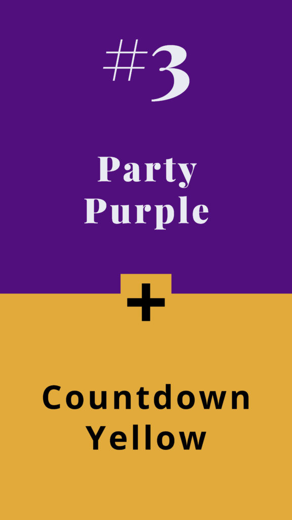 A year of holiday colour combinations - Happy New year - Party Purple + Countdown Yellow - The Template Emporium