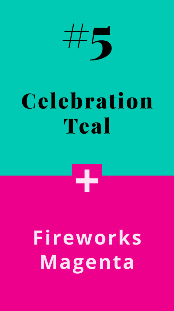 A year of holiday colour combinations - Celebration Teal + Fireworks Magenta - The Template Emporium