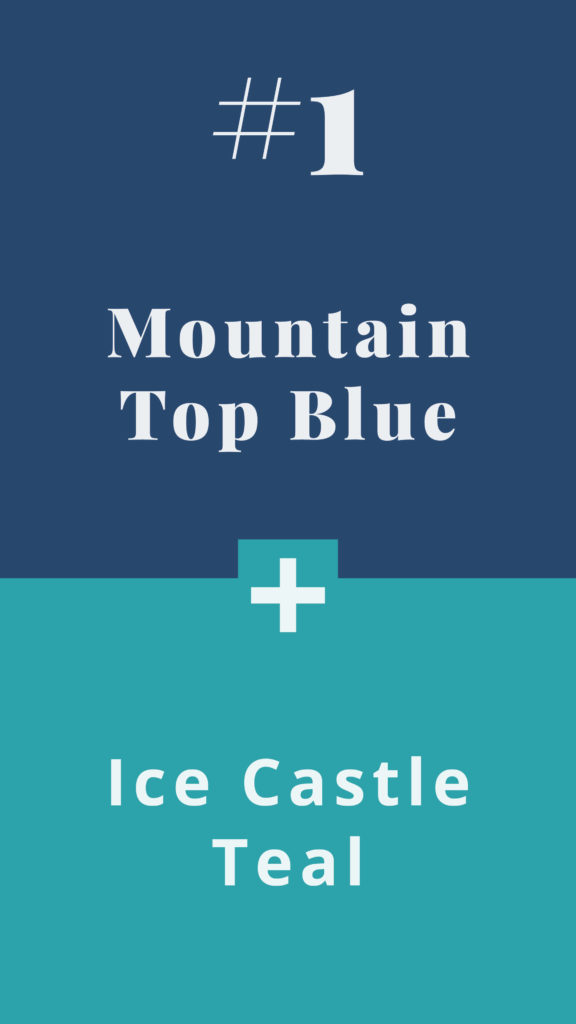 All seasons colour combinations - winter combos - Mountain Top Blue + Ice Castle Teal - The Template Emporium