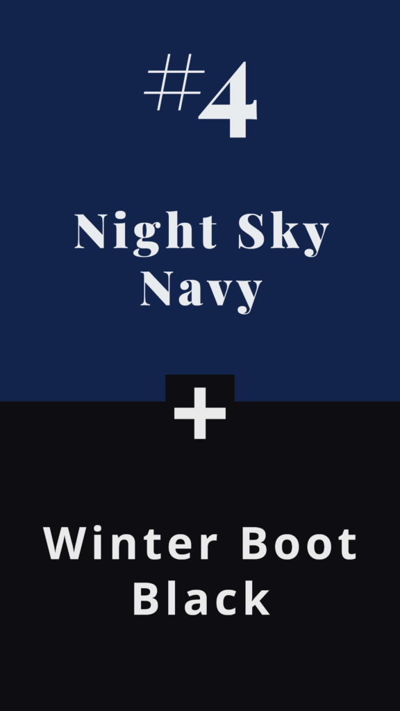 All seasons colour combinations - winter combos -Night Sky Navy + Winter Boot Black - The Template Emporium