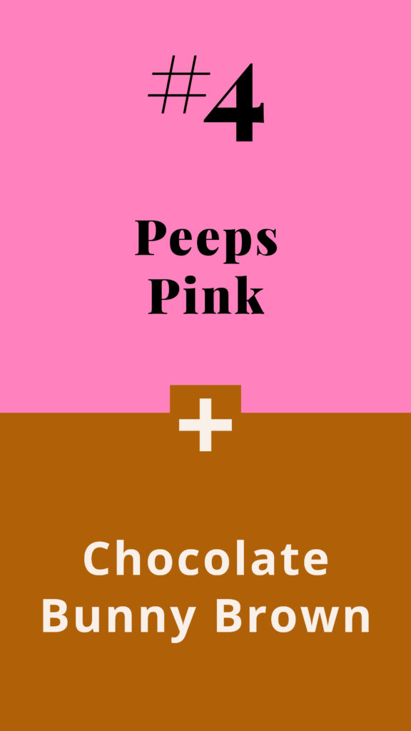 A year of holiday colour combinations - Peeps Pink + Chocolate Bunny Brown - The Template Emporium