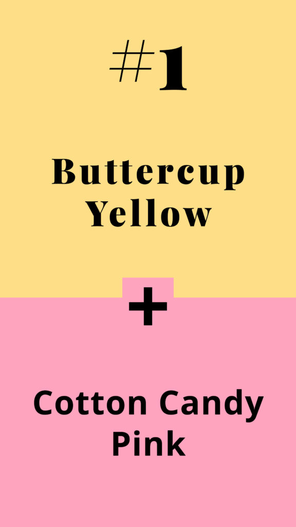 All seasons Colour Combinations - Spring combos - Buttercup Yellow + Cotton Candy Pink - The Template Emporium