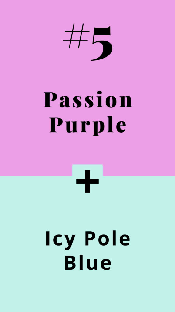 All seasons Colour Combinations - Spring combos - Passion Purple + Icy Pole Blue - The Template Emporium