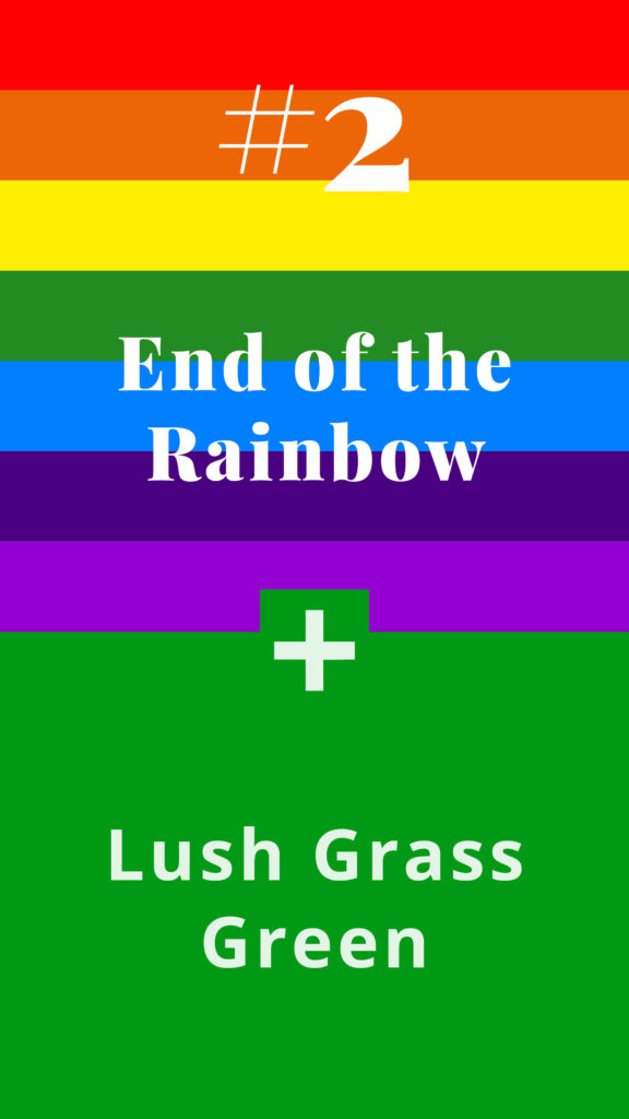 A year of holiday colour combinations - End of the Rainbow + Lush Grass Green - The Template Emporium