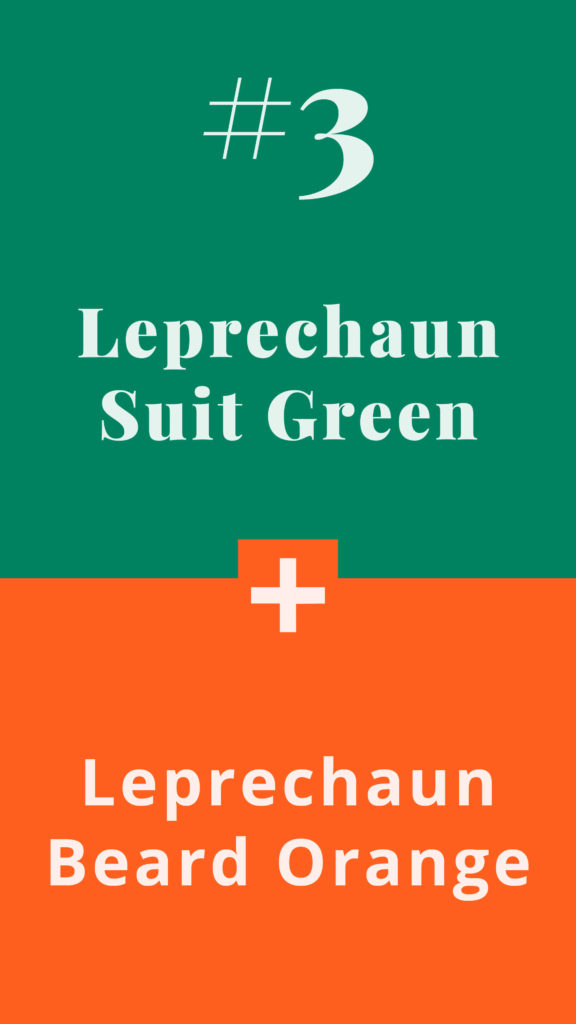 A year of holiday colour combinations - Leprechaun Suit Green + Leprechaun Beard Orange - The Template Emporium