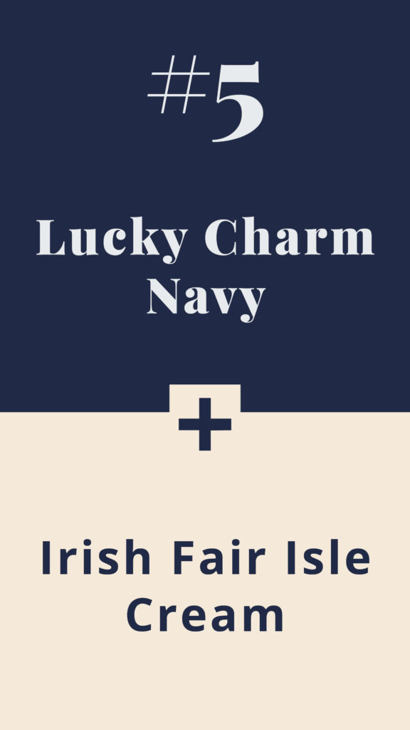 A year of holiday colour combinations - Lucky Charm Navy + Irish Fair Isle Cream - The Template Emporium