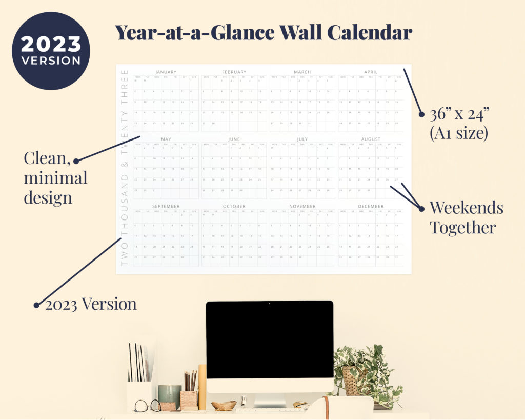 Year at a glance wall calendar - The Template Emporium