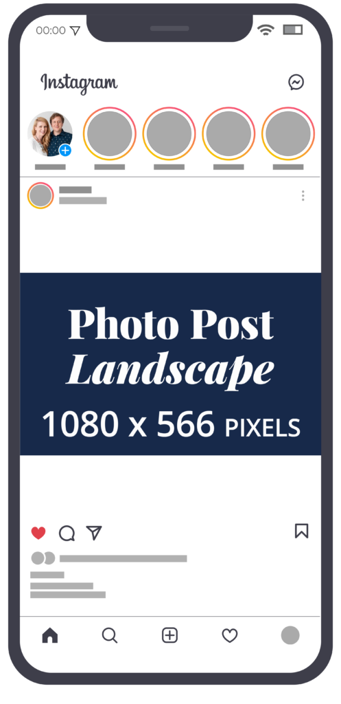 Instagram Dimensions cheat sheet - photo post landscape - The Template Emporium