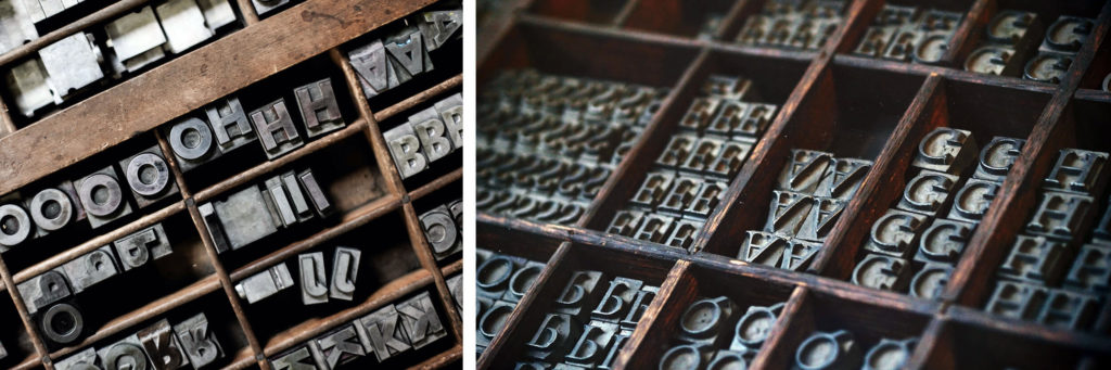 Uppercase to Lowercase letterpress type cases - The template emporium