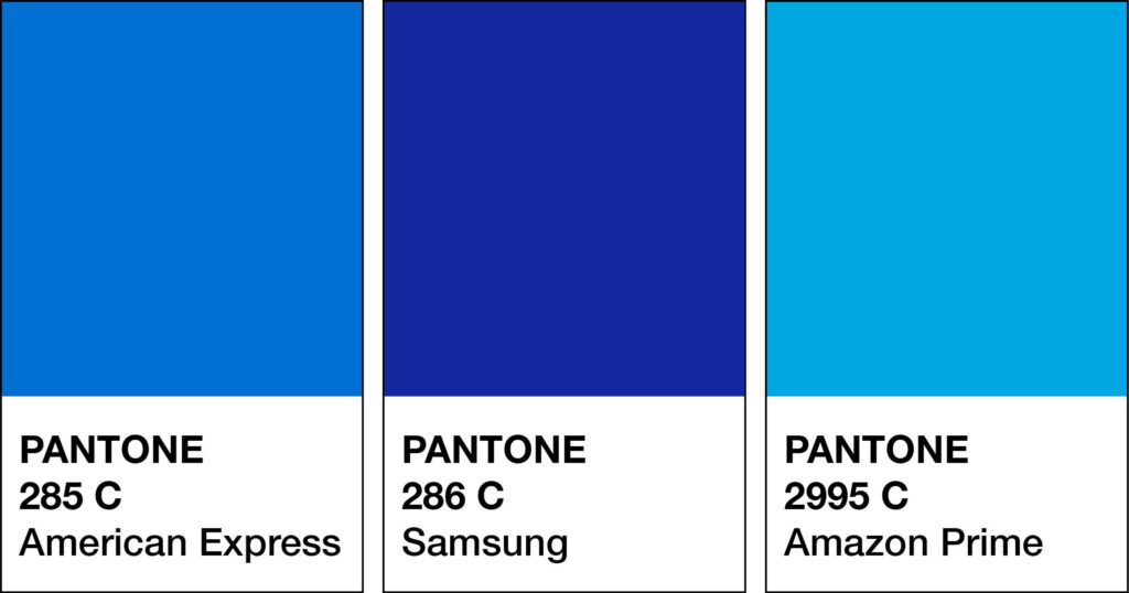 Should you use Blue as your Branding Colour - brand pantone examples