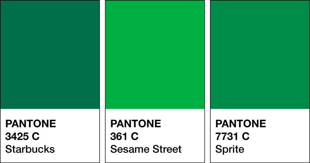 Should you use Green as your Branding Colour - brand pantone examples