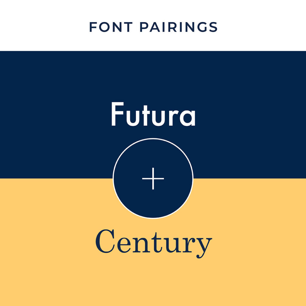 Typeface and Font Pairings  - futura & century - The Template Emporium