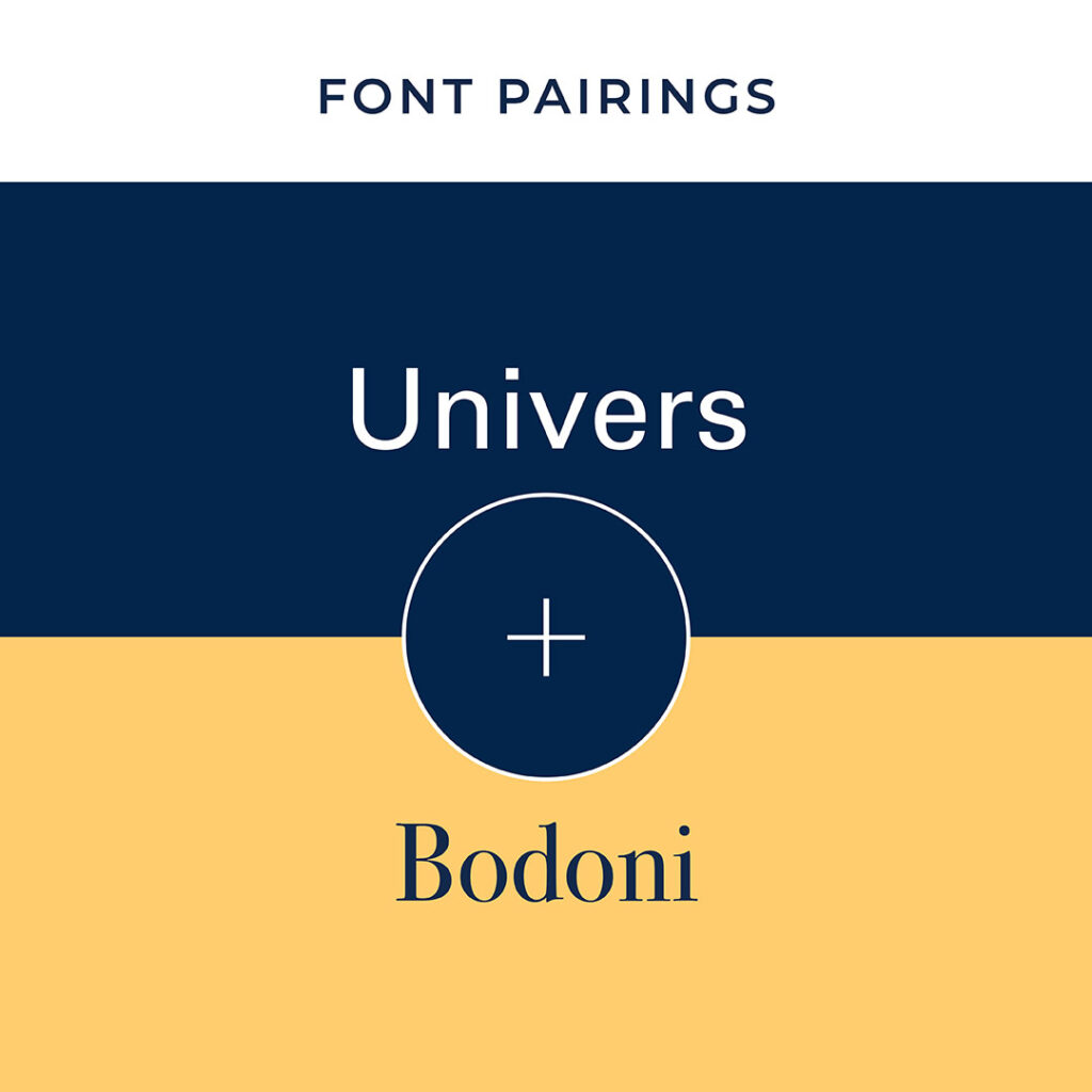 Typeface and Font Pairings  - Univers + Bodoni - The Template Emporium