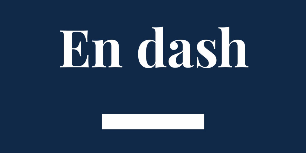 En dash - The Template Emporium